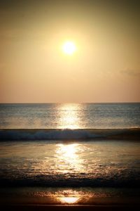 Scenic view of sea at sunset