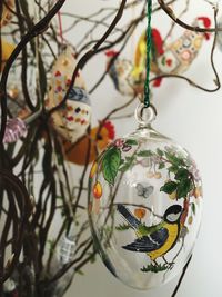 Close-up of decorations on table