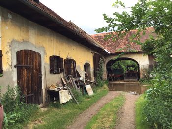 Abandoned building against sky