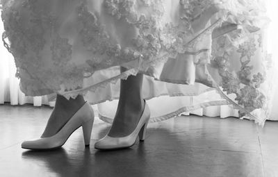 Low section of women dancing on floor