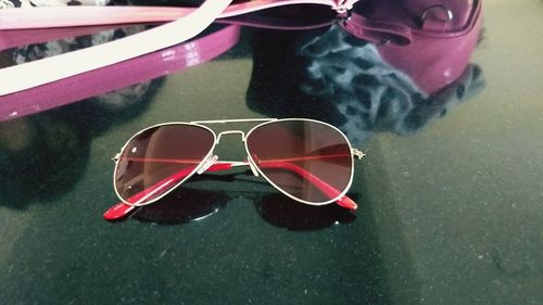 High angle view of sunglasses