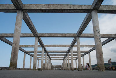 Low angle view of bridge against clear sky