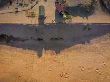 High angle view of people on beach