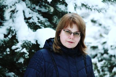 Portrait of woman in winter