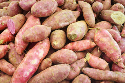 Full frame shot of onions for sale at market stall