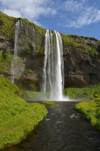 Scenic view of waterfall