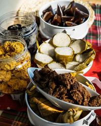 Traditional malay food and cookies during ramadan and eid mubarak. hari raya aidilfitri.