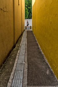 Rear view of a woman walking on road
