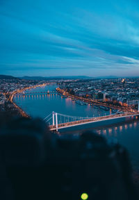 High angle view of bridge over river