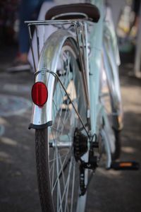 Close-up of red bicycle