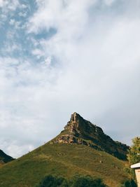 Low angle view of mountain against sky