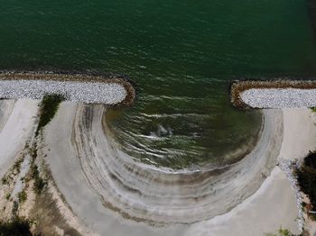 High angle view of beach