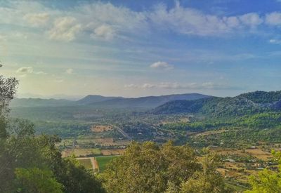 High angle view of landscape against sky