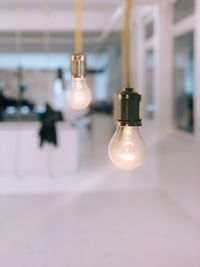 Close-up of illuminated light bulb