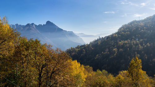 Scenic view of mountains against sky