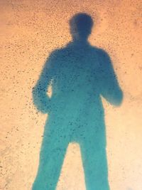 Shadow of man on wall