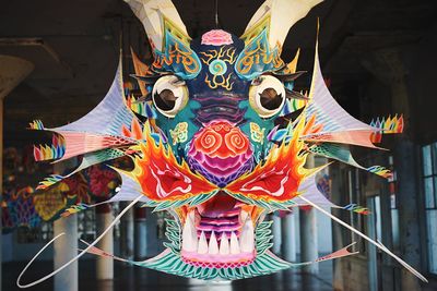 Low angle view of colorful lanterns