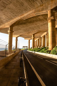 View of bridge through railroad track