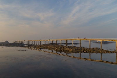 Pier over sea against sky, bretagne