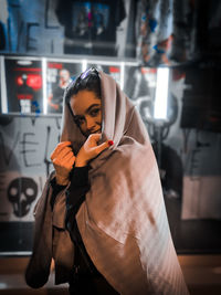 Young woman looking at camera