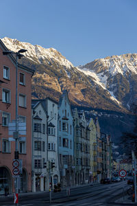 City scape of innsbruck, austria with famous houses 