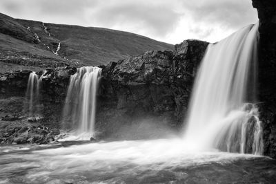 Triple falls in remote iceland. no tourist, just us and this fall where we had a rest