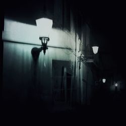 View of illuminated built structure