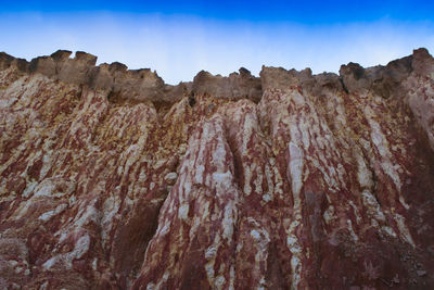 Low angle view of rock formations