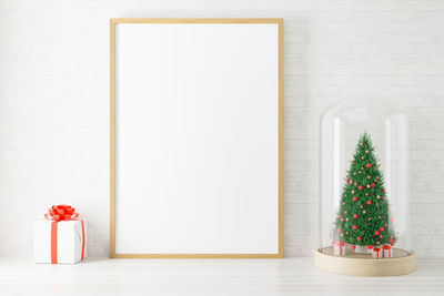 Directly above shot of christmas tree on table