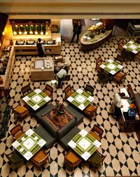 High angle view of food on table in restaurant