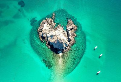 High angle view of sea