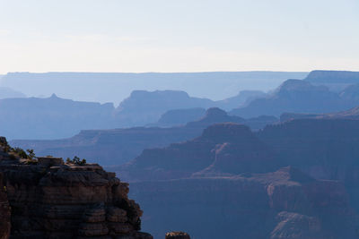 Scenic view of mountain range against sky