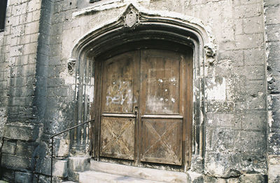 Close-up of door of building