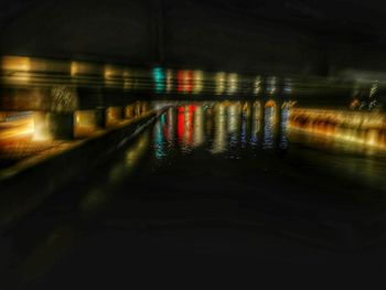 Blurred motion of train at night