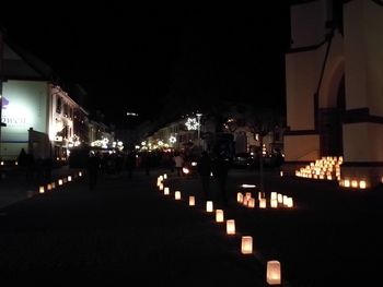 Illuminated city at night