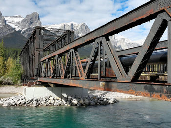 Bridge over river against sky