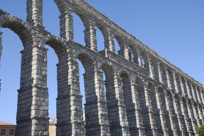 Low angle view of historical building against clear sky