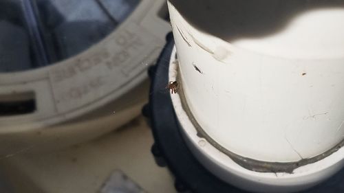 High angle view of old camera