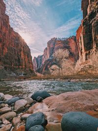 Scenic view of rocky mountains