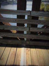 Full frame shot of wooden boardwalk