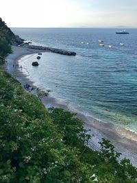 High angle view of sea against sky