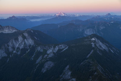 Glacier peak at sunset from three fingers lookout, north cascades