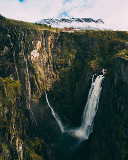 Scenic view of waterfall