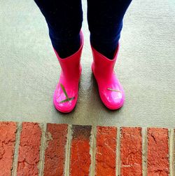 High angle view of woman standing on ground
