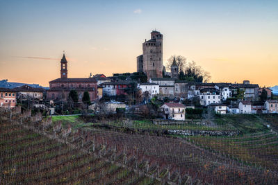 Sunset upon serralunga d'alba