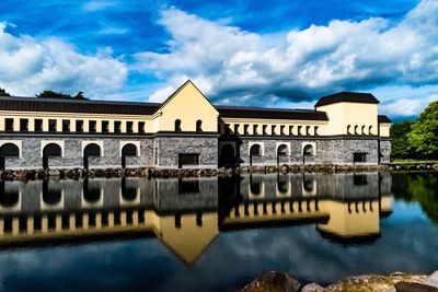 Reflection of building in lake