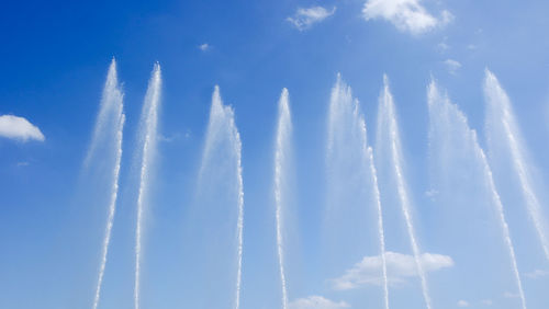 Low angle view of vapor trail against sky