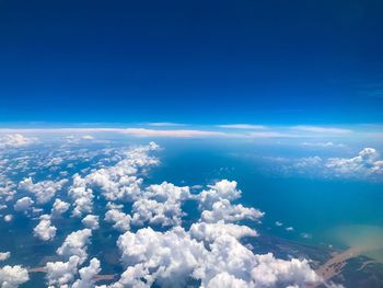 Aerial view of clouds in blue sky