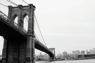 Low angle view of suspension bridge