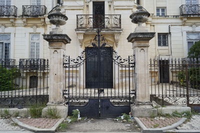 Facade of historic building in city